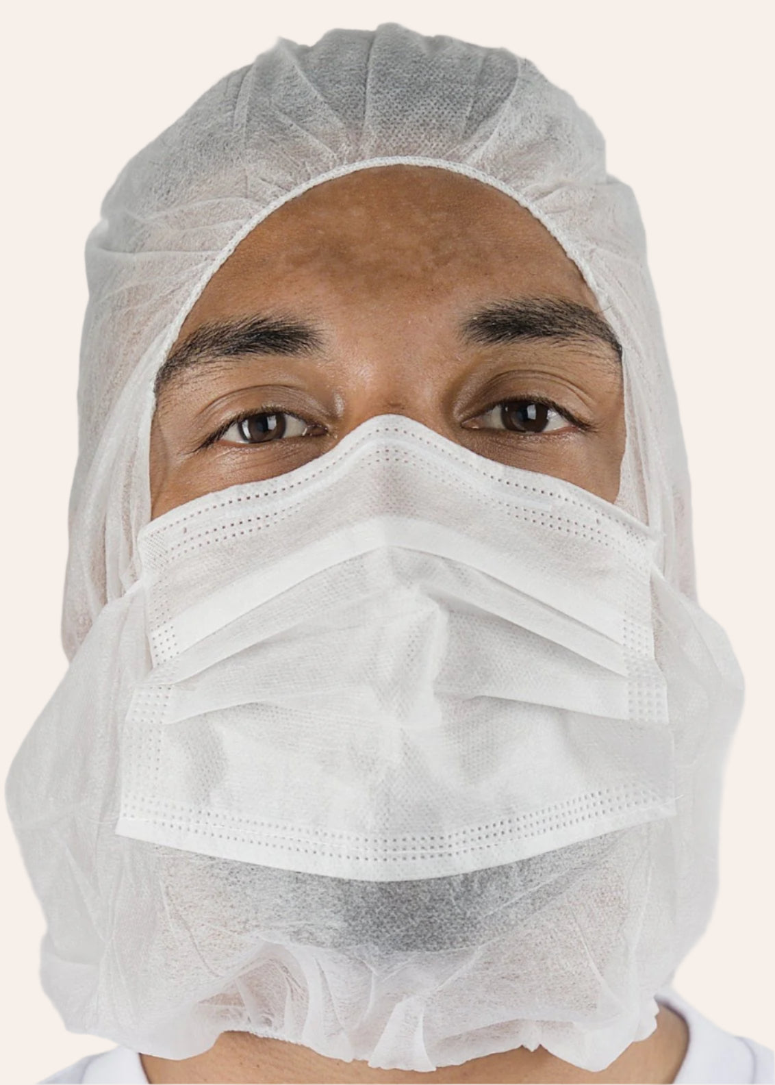 Hood with Face Mask | White