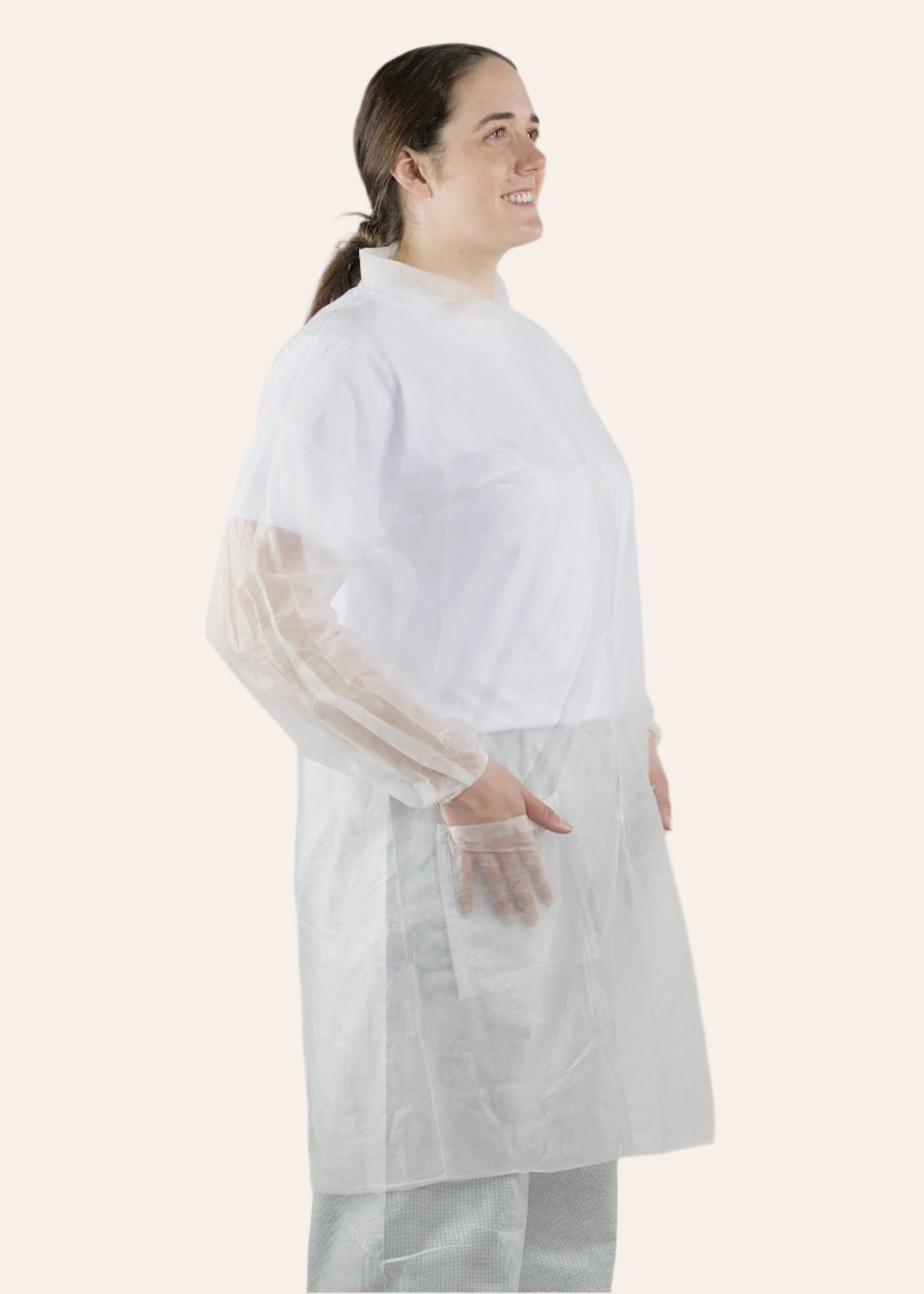 Disposable Domed Lab Coats | With Pockets