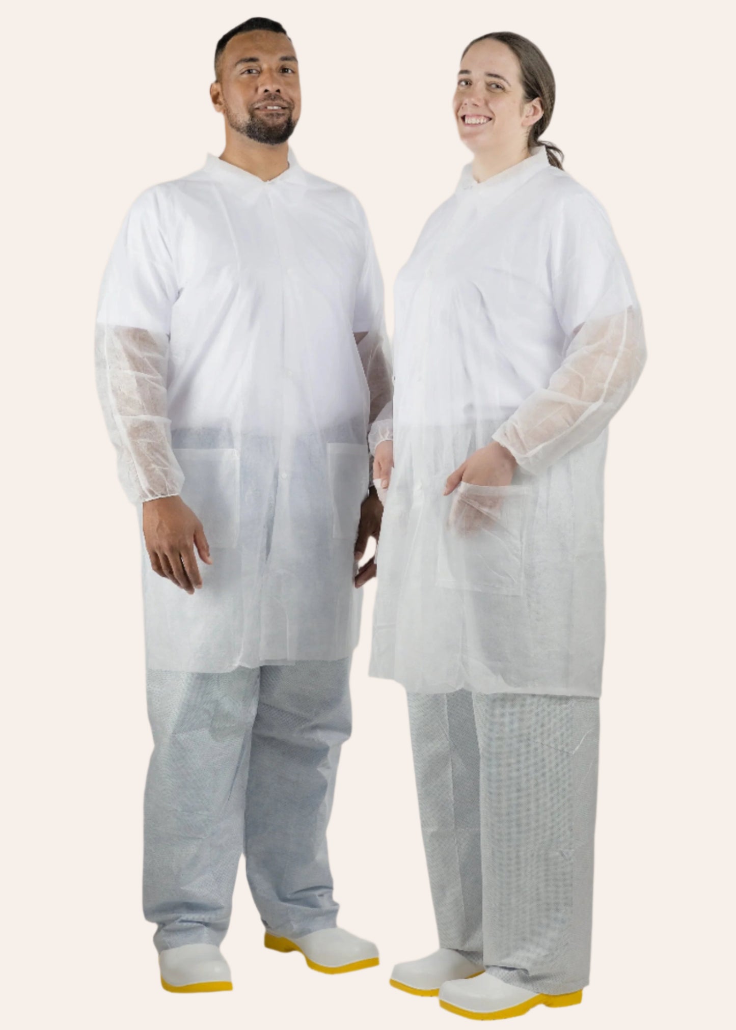 Disposable Domed Lab Coats | With Pockets