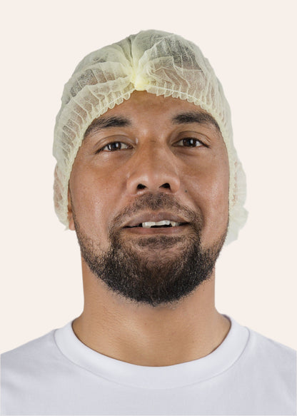 1000 Disposable Hats Crimp Style Yellow [AB-CrimpY]