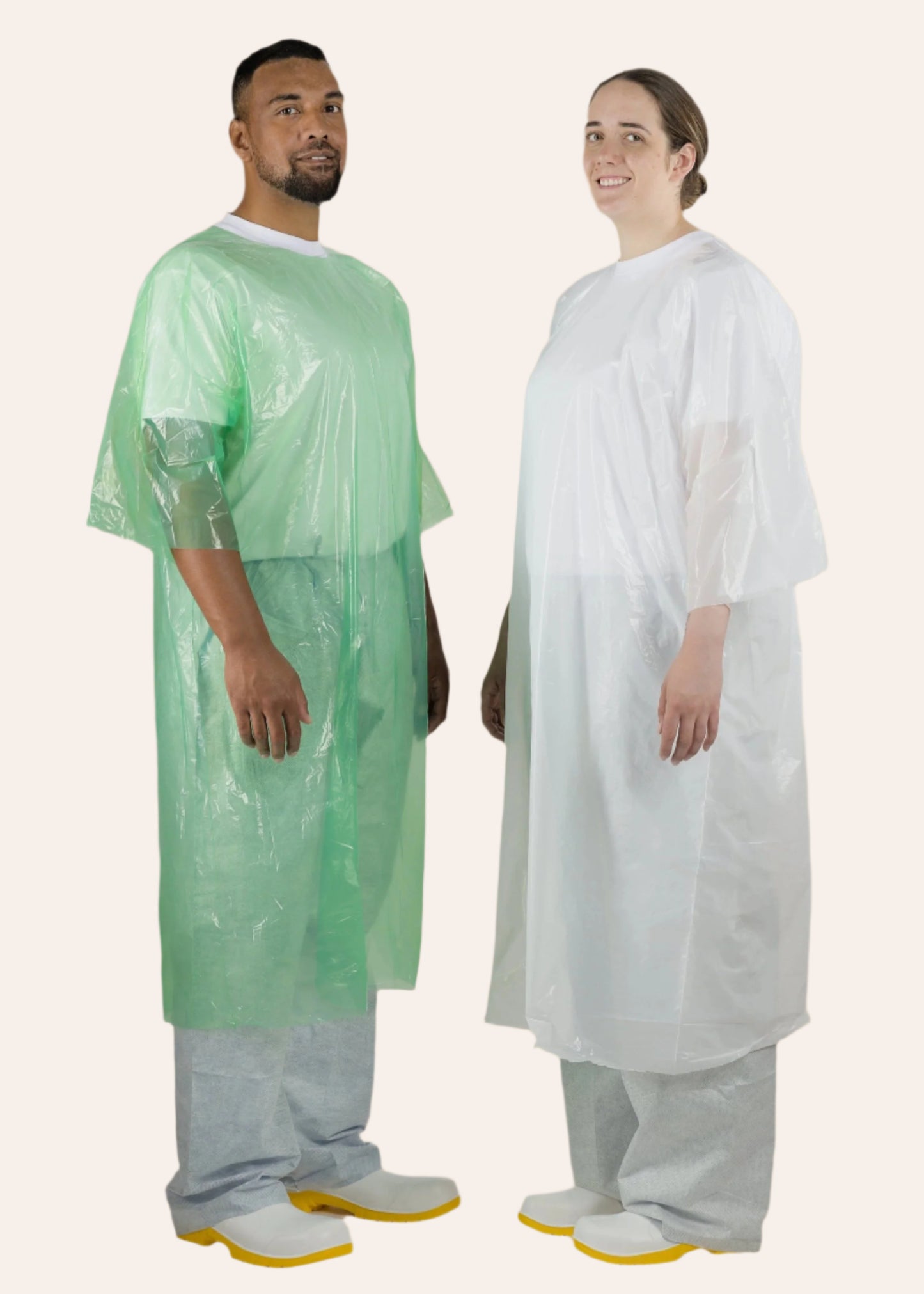 200 Jackets 3/4 Open Sleeve Green or White [LDPE PO Series]