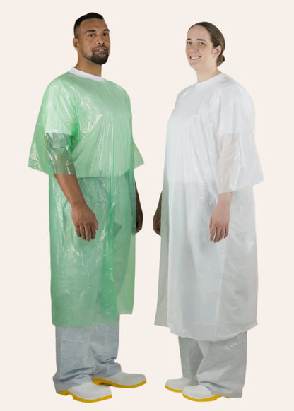 200 Jackets 3/4 Open Sleeve Green or White [LDPE PO Series]