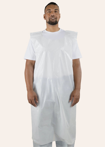 200 Disposable Smocks Sleeveless Header Blocked [LDPE SW Series]