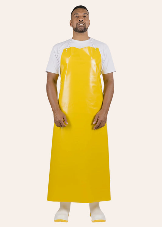 PVC Apron 5-Pack | Yellow with Ties [LABYT]