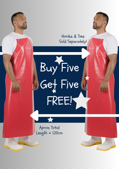 PVC Apron Only | Red 120cm length [LABR]