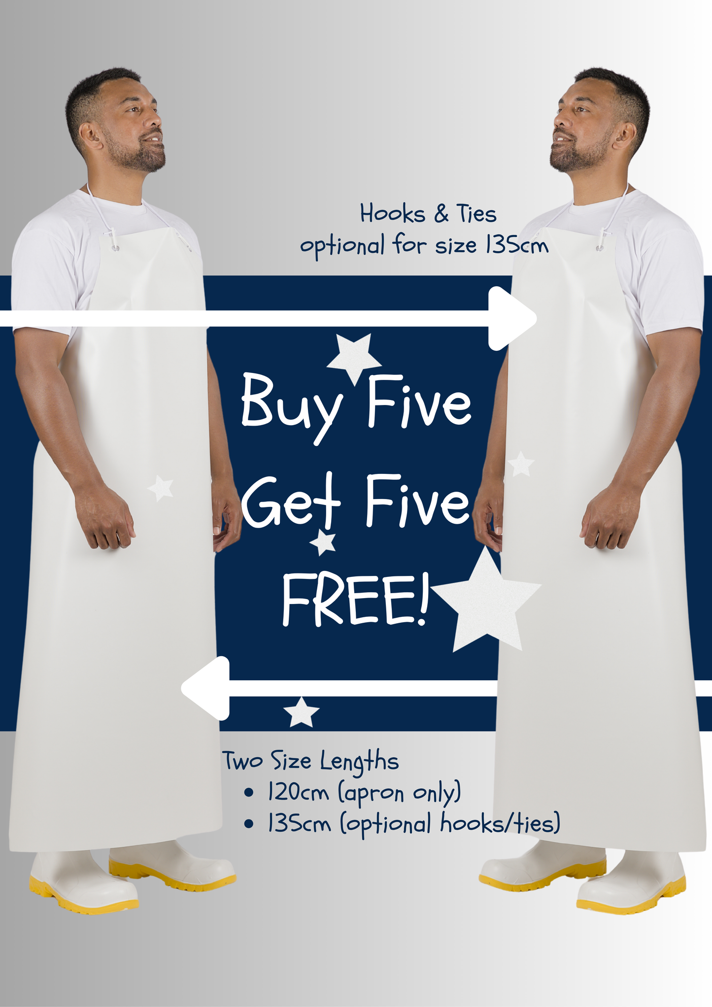 PVC Apron | White 120cm & 135cm [LAB Series]