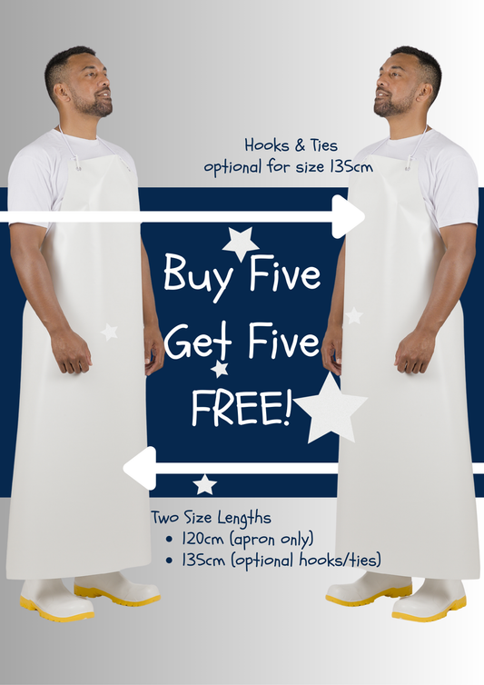 PVC Apron | White 120cm & 135cm [LAB Series]