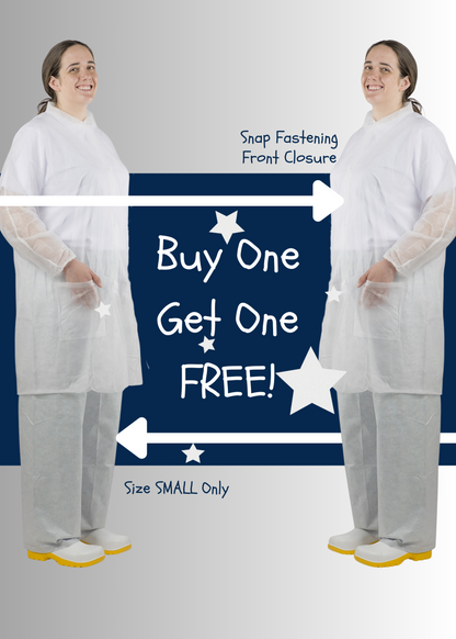 Disposable Lab Coats | Snap Fastener Front