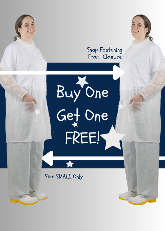 Disposable Lab Coats | Snap Fastener Front