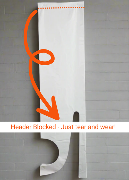 HEADER BLOCKED Aprons | White [LDPE AP1]